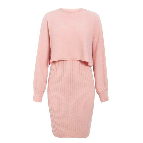 Pullover lavorato a maglia in due pezzi