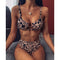 Costume da bagno bikini 2 pezzi con stampa leopardata