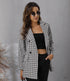 Blazer cappotto monocromatico con risvolto pied de poule