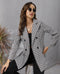 Blazer cappotto monocromatico con risvolto pied de poule