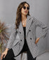 Blazer cappotto monocromatico con risvolto pied de poule