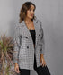 Blazer cappotto monocromatico con risvolto pied de poule