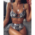 Costume da bagno bikini 2 pezzi con stampa leopardata