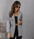 Blazer cappotto monocromatico con risvolto pied de poule